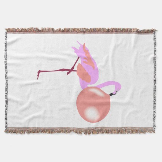 Funny Bubble Gum Flamingo Bgloing Bubble Deken (Voorkant)