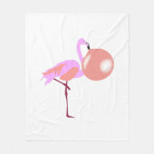 Funny Bubble Gum Flamingo Bgloing Bubble Fleece Deken (Voorkant)