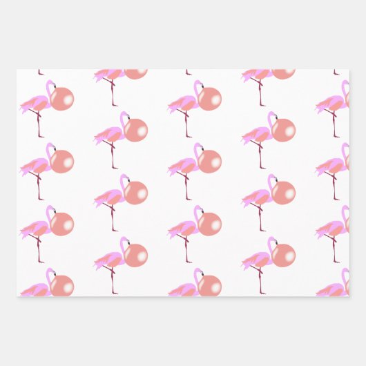 Funny Bubble Gum Flamingo Bgloing Bubble Inpakpapier Vel (Voorkant 2)