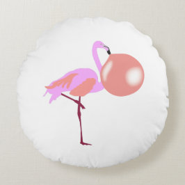 Funny Bubble Gum Flamingo Bgloing Bubble Rond Kussen