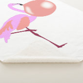 Funny Bubble Gum Flamingo Bgloing Bubble Sherpa Deken (3/4)
