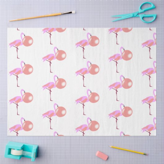 Funny Bubble Gum Flamingo Bgloing Bubble Tissuepapier (Craft)