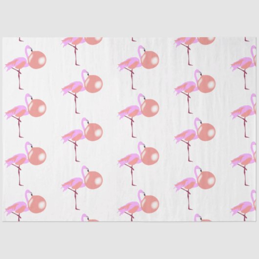 Funny Bubble Gum Flamingo Bgloing Bubble Tissuepapier (Voorkant)