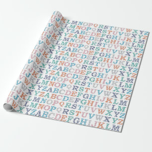 Funny Bubble Rainbow Alpbabet Cadeaupapier