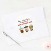 Funny Bubble Tea Boba Lover kan geen geluk kopen Ronde Sticker (Envelop)