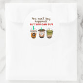 Funny Bubble Tea Boba Lover kan geen geluk kopen Ronde Sticker (Tas)