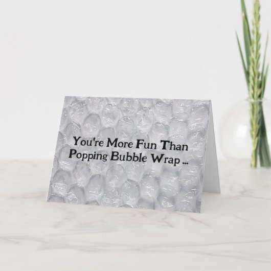 Funny Bubble Wrap en Stress Compliment Card Kaart (Voorkant)