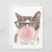 Funny Bubblegum Cat Bedankkaart (Voorkant)