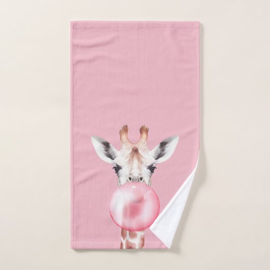 Funny Bubblegum Giraffe Bad Handdoek (Handdoek)