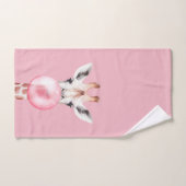 Funny Bubblegum Giraffe Bad Handdoek (Handdoek)