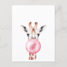 Funny Bubblegum Giraffe Briefkaart