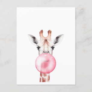 Funny Bubblegum Giraffe Briefkaart