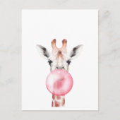 Funny Bubblegum Giraffe Briefkaart (Voorkant)