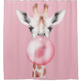 Funny Bubblegum Giraffe Douchegordijn (Voorkant)