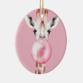Funny Bubblegum Giraffe Keramisch Ornament (Rechts)