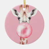 Funny Bubblegum Giraffe Keramisch Ornament (Voorkant)
