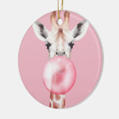 Funny Bubblegum Giraffe Keramisch Ornament (Links)