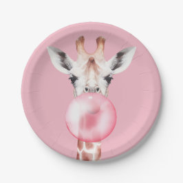 Funny Bubblegum Giraffe Papieren Bordje