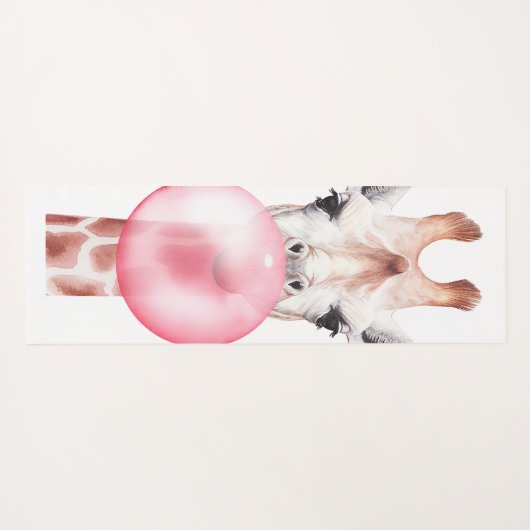 Funny Bubblegum Giraffe Yogamat (Achterkant (horizontaal))
