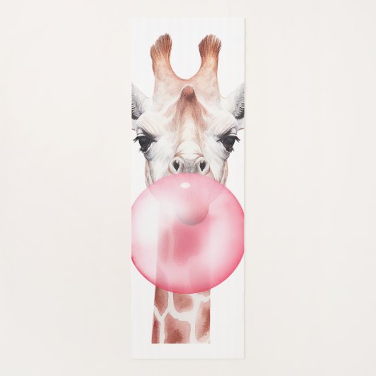 Funny Bubblegum Giraffe Yogamat (Achterkant)