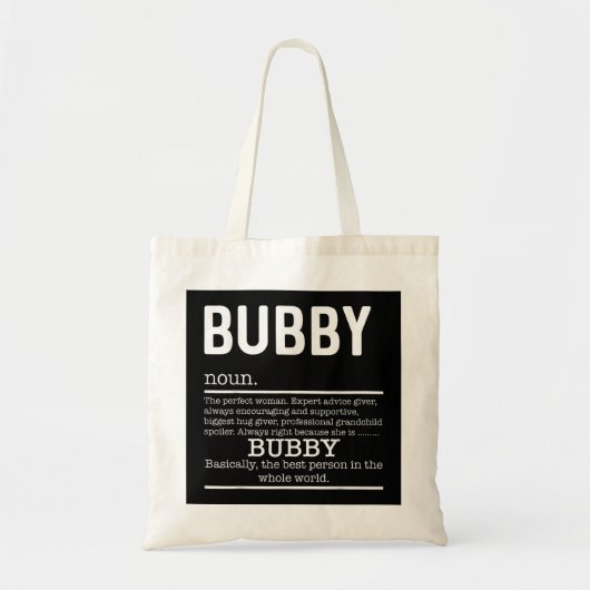 Funny Bubby Definition Grandma Moederdag Gifts Tote Bag (Voorkant)