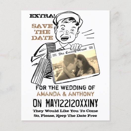 Funny budget behalve datum aangepaste foto flyer (Voorkant)