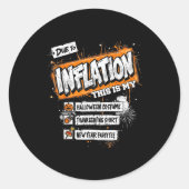 Funny Budget Holiday, Due To Inflation This Is My  Ronde Sticker (Voorkant)