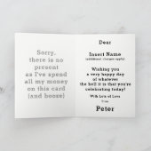 Funny Budget Holiday Kaart (Binnen)