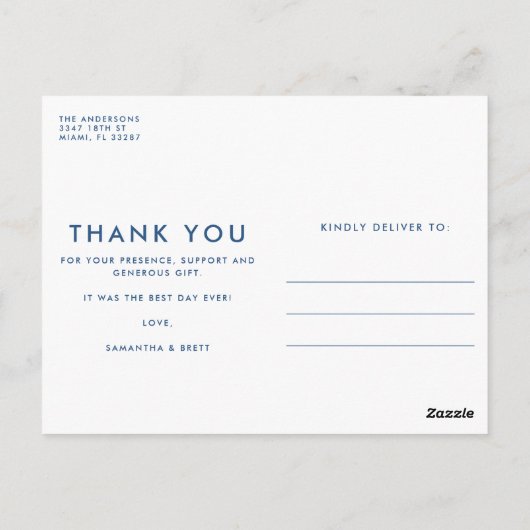 Funny Budget Wedding Thank You Briefkaart (Achterkant)