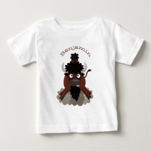Funny buffalo bison cartoon illustratie