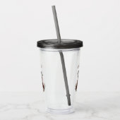 Funny buffalo bison cartoon illustratie acryl drinkbeker (Links)