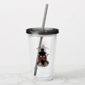 Funny buffalo bison cartoon illustratie acryl drinkbeker (Achterkant)