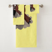 Funny buffalo bison cartoon illustratie bad handdoek (Insitu)