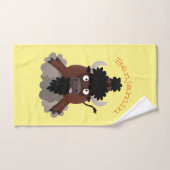 Funny buffalo bison cartoon illustratie bad handdoek (Handdoek)