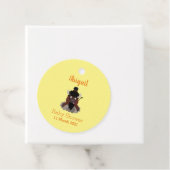 Funny buffalo bison cartoon illustratie bedankjes labels (In situ)