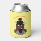 Funny buffalo bison cartoon illustratie blikjeskoeler (Blikje Voorkant)