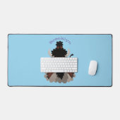 Funny buffalo bison cartoon illustratie bureaumat (Keyboard & Muis)