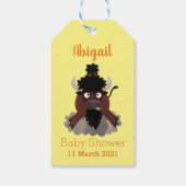 Funny buffalo bison cartoon illustratie cadeaulabel (Achterkant)
