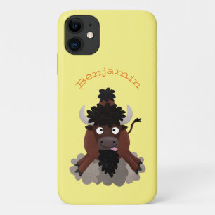 Funny buffalo bison cartoon illustratie Case-Mate iPhone case