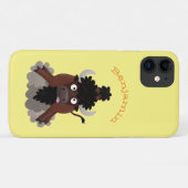 Funny buffalo bison cartoon illustratie Case-Mate iPhone case (Achterkant (horizontaal))