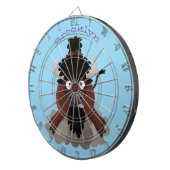 Funny buffalo bison cartoon illustratie dartbord (Voorkant Rechts)