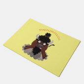 Funny buffalo bison cartoon illustratie deurmat (Schuin)