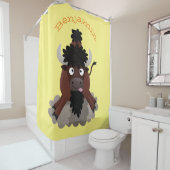 Funny buffalo bison cartoon illustratie douchegordijn (In situ)