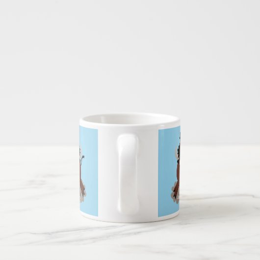 Funny buffalo bison cartoon illustratie espresso kop (Achterkant)