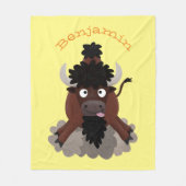 Funny buffalo bison cartoon illustratie fleece deken (Voorkant)