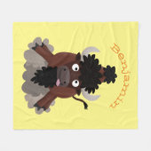 Funny buffalo bison cartoon illustratie fleece deken (Voorkant (Horizontaal))