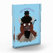 Funny buffalo bison cartoon illustratie fotoblokken (Links)