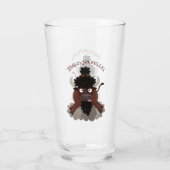 Funny buffalo bison cartoon illustratie glas (Achterkant)