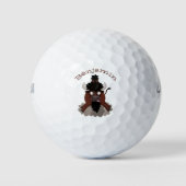 Funny buffalo bison cartoon illustratie golfballen (Voorkant)