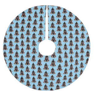 Funny buffalo bison cartoon illustratie kerstboom rok